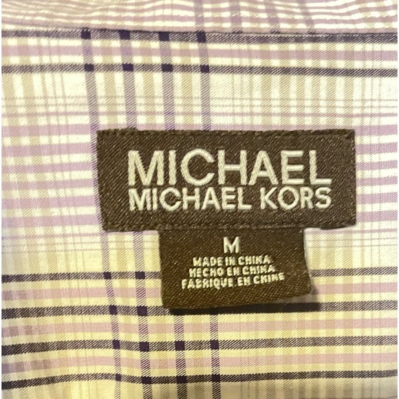 MICHAEL Michael Kors Unisex plaid button down sz M - Picture 6 of 7